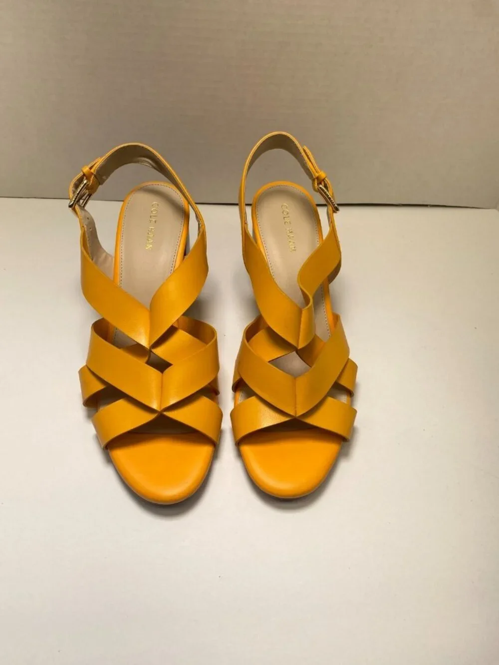 Cole Haan Women's Jamie 65mm Heeled Radiant Yellow Semi Shine Sandal Sz 9.5